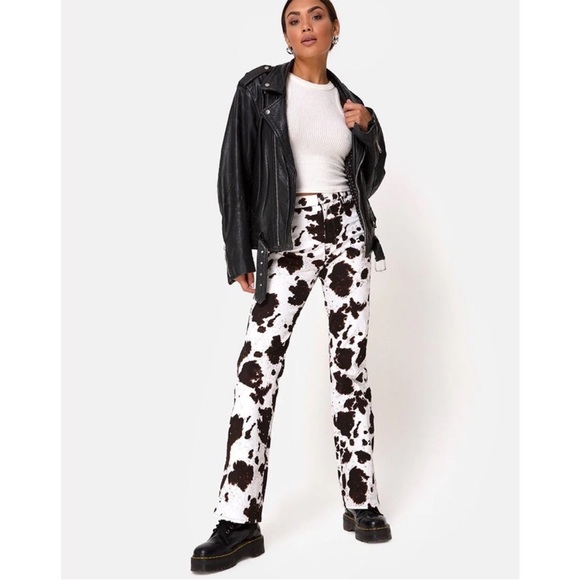 Motel Rocks Pants - Motel Zoven trouser cow hide b/w